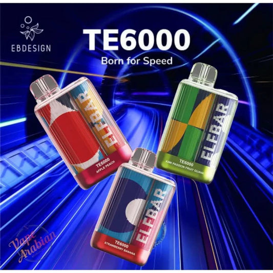 ELFBAR سحبة سيجارة الفبار 6000 شفطة 50 نيكوتين عدة نكهات استخدام مره واحده